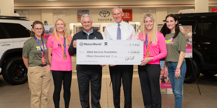 MotorWorld Toyota Donates $15,000 to Support Pediatric Rehab at Allied Services
